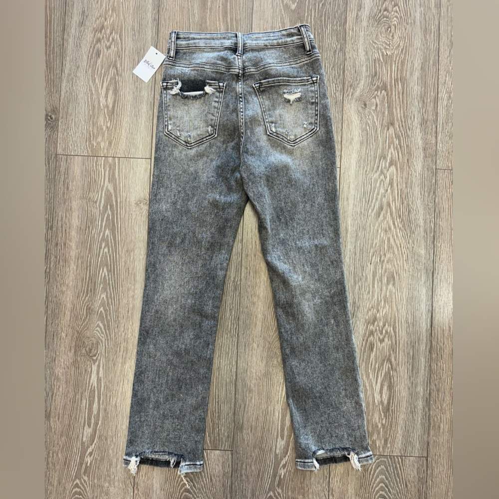 RISEN HIGH RISE GREY HIGH RISE JEANS - Picture 2 of 3